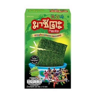 มาชิตะ มาซิตะจูเนียร์ สาหร่ายทอดกรอบ รสออริจินัล 4 กรัม (12 ซอง) Machita Masita Junior Crispy Seaweed Original Flavor 4