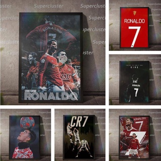 โปสเตอร์ผ้าใบ พิมพ์ลายฟุตบอล Cristiano Ronaldo สําหรับตกแต่งบ้าน ห้องนอน