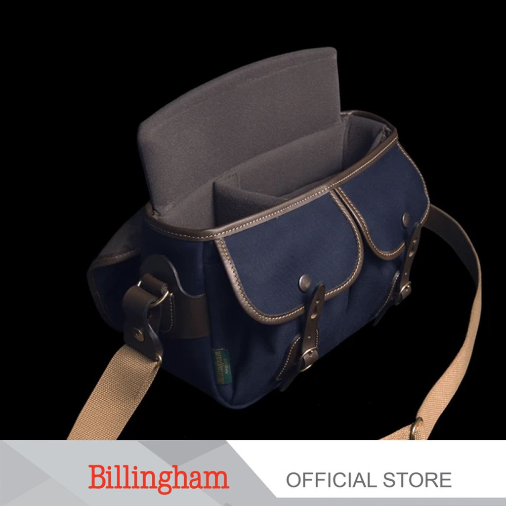 Billingham รุ่น Hadley Small Pro-Navy Canvas / Chocolate Leather