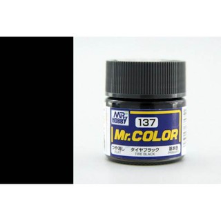 สีสูตรทินเนอร์ Mr.Hobby สีกันเซ่ C137 Tire Black Flat 10ml