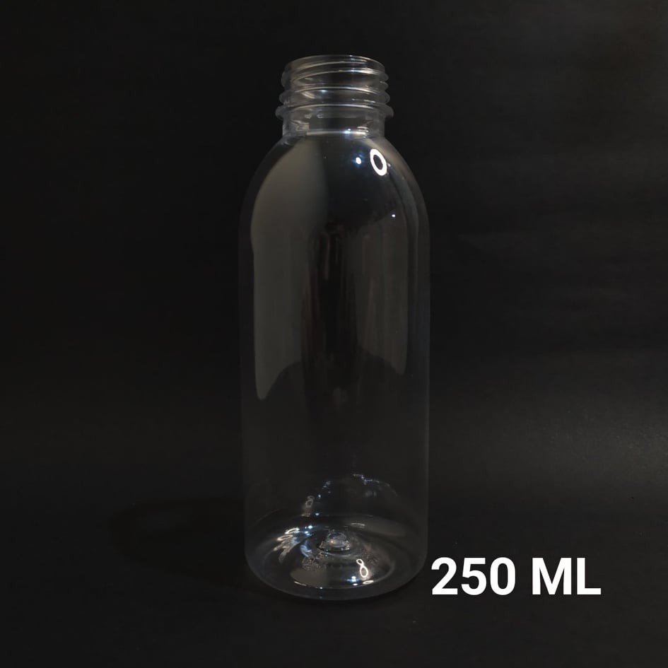 ขวดพลาสติก PET ทรงกลมเรียบ ขนาด 250 ml.จำนวน 104 ขวด พร้อมฝาให้เลือก 11 สี  PET 13
