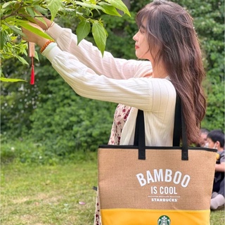 ﹊Starbucks Tote Bag Shoulder Canvas Bag Large Capacity handbag Shopping Bag