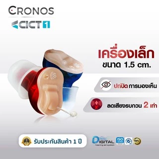 CRONOS รุ่น CICT1 เครื่องช่วยฟังดิจิตอล สำหรับผู้สูงอายุ คนหูตึง ขนาดเล็กสุด เทียบเท่าเหรียญ25สตางค์