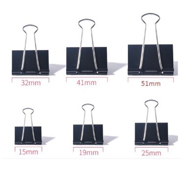 ตัวหนีบกระดาษสีดำ/คละสี คลิปหนีบ หลายขนาด