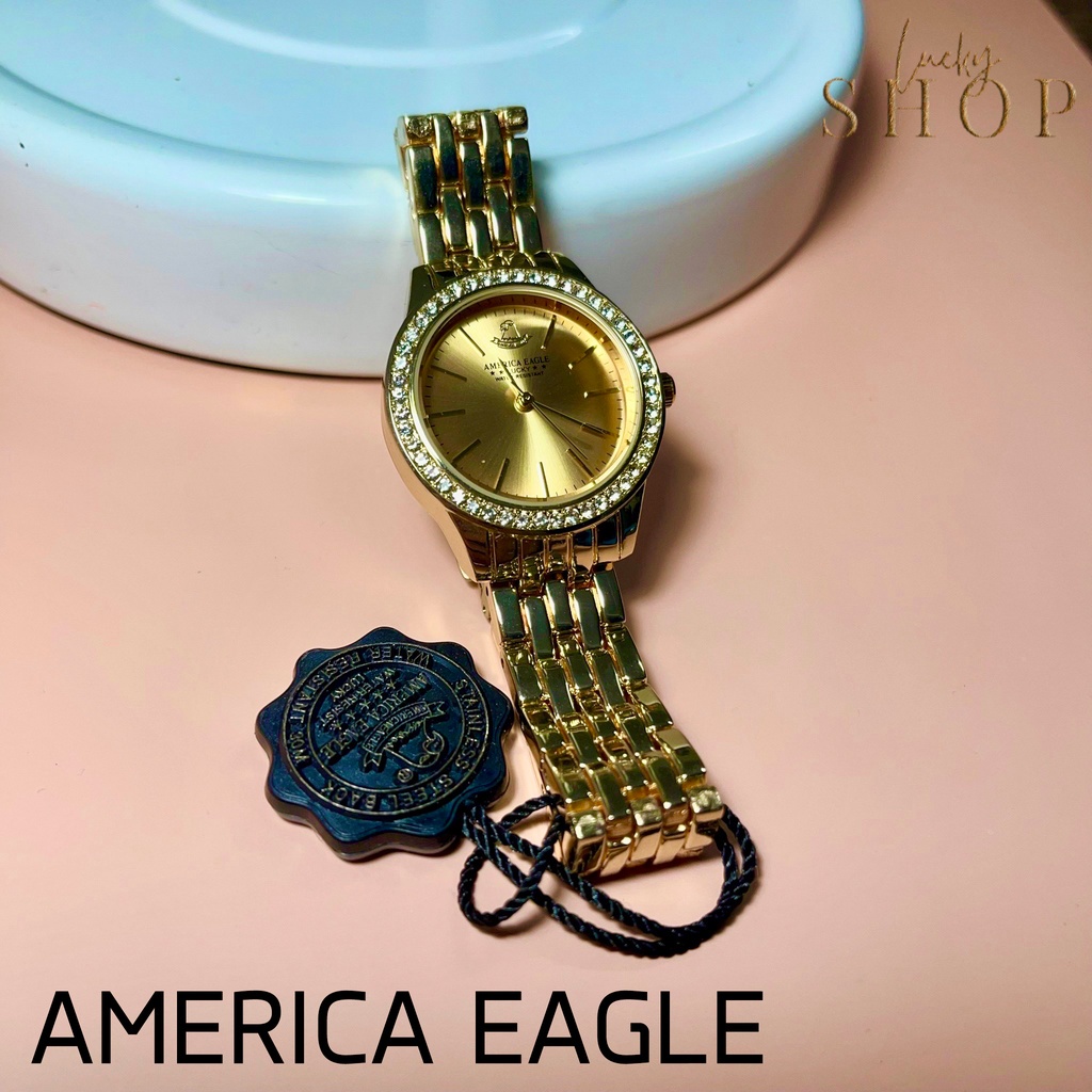 นาฬิกา dw นาฬิกาโทรศัพท์เด็ก AMERICA EAGLE นาฬิกาแฟชั่น สวยหรู ประดับเพชรรอบหน้าปัด เรียบง่าย ทนทาน สายสแตนเลส นาฬิกากัน