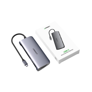 Ugreen ฮับ Type C 10 in 1 พร้อมการ์ดรีดเดอร์ 4K RJ45 HDMI VGA PD USB 3.0 3.5 มม. SD TF สําหรับ iPad 5 4 iPad Mini 6 MacBook Pro Air Windows แล็ปท็อป