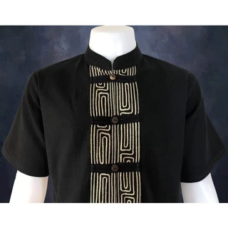เสื้อผ้าเมือง คอจีน กระดุมกะลา เดินเชือก แขนสั้น