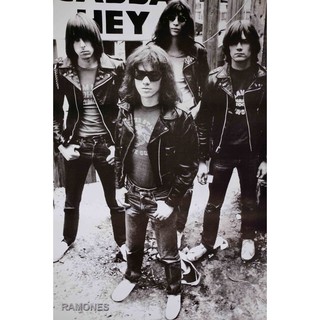 โปสเตอร์ รูปถ่าย วง ดนตรี พังก์ร็อก ราโมนส์ RAMONES (1974-96) POSTER 24"x35" Inch American Punk Rock V1