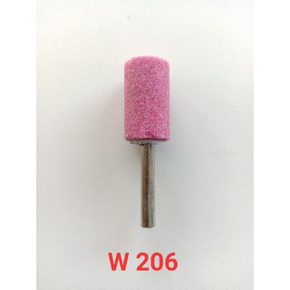 หินเจียร  หินขัด  ชมพู W206  แกน 6mm. 3/4x1.1/4"