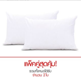 PJ Deluxe หมอนหนุนใยสังเคราะห์ 19x29" แพ็คคู่