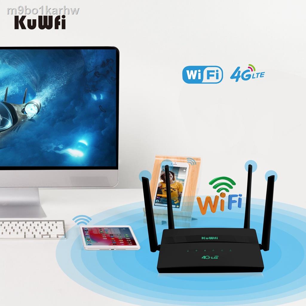 ☸ KuWFi 4G WiFi Router 150Mbps Support 32 Users RJ45 WAN LAN Wireless ...