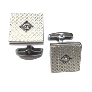Cufflink กระดุมข้อมืองานสแตนเลสเกรดส่งออกคุณภาพพรีเมียมสีขาว