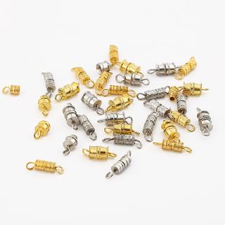 10pcs Screw Clasps for Bracelets Connectors for Diy Jewelry Accessories Gold Silver Color Cylinder Fasteners Buckle Closed