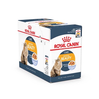 ROYAL CANIN โรยัล คานิน อาหารแมวโต เพื่อผิวหนังและเส้นขน อายุ 1 ปีขึ้นไป ชนิดเจลลี่ 85 กรัม (แพ็ค 12 ซอง)