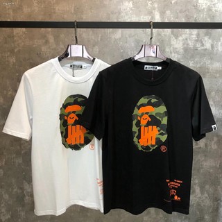 TIK TOK🔥 BAPE BY BATHING APE X UNDEFEATED เสื้อยืดแขนสั้นคลาสสิคฮิปฮอป