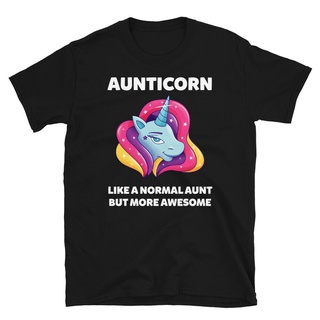 เสื้อยืดผ้าฝ้ายพิมพ์ลายขายดี เสื้อยืด ลาย Aunticorn Like A Normal Aunt But More Awesome สําหรับผู้ชาย