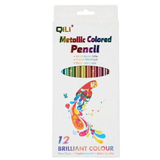 สีไม้เมทัลลิค 12 สี QiLi Brilliant Colour ปลอดสารพิษ