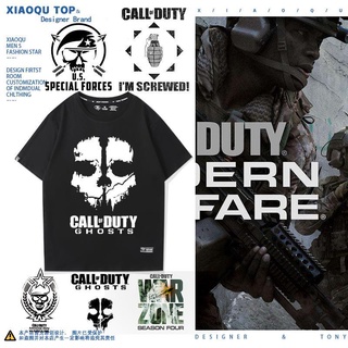 T-shirt  COD Call of Duty OL ชาย Task Force 141 Shadow Legion เสื้อผ้า Ghost เกมฤดูร้อนเสื้อยืดแขนสั้นS-5XL