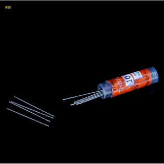 Wer ดอกสว่านเจาะบิดตรง Micro Hss 0.7 มม. มัลติฟังก์ชั่น 10 ชิ้น