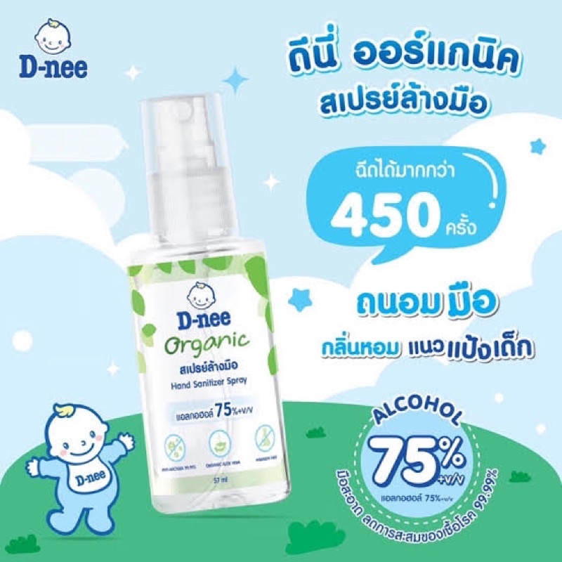 D-nee Organic Hand Sanitizer Spray (ดีนี่ ออร์แกนิค สเปรย์ล้างมือ)