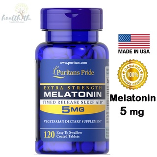 Puritan's pride Melatonin 5mg 60 Softgels อาหารเสริมช่วยการนอนหลับ ลดความเครียด 11gK