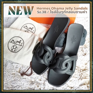 [สอบถามก่อนกดซื้อ]​ แท้​ 💯 New Hermes Omaha Jelly Sandals Noir ดำ Size/ทักสอบถาม วัสดุยาง อุปกรณ์ ถุงผ้า ถุงกระดาษ