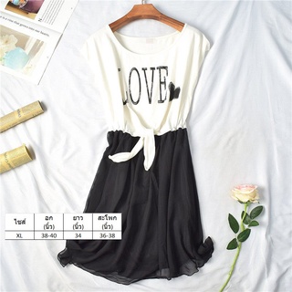 *พร้อมส่ง* ชุดเดรสแฟชั่นใหม่สายเกาหลี XL-05