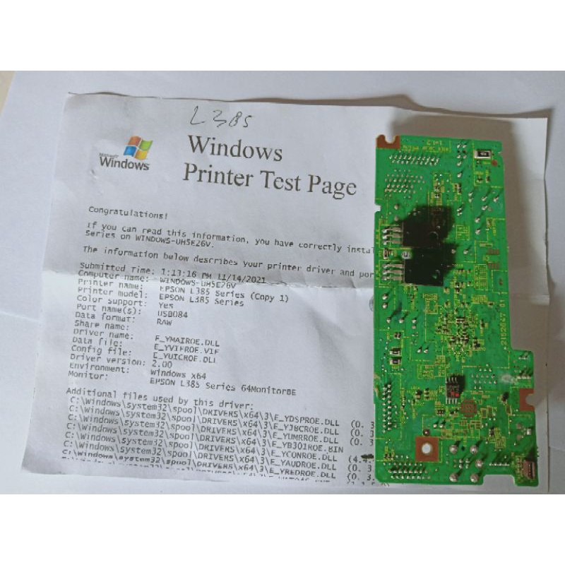 Epson L385 เมนบอร์ด Second Normal