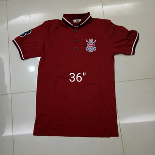 เสื้อคอปกโปโล สีแดง อก 36