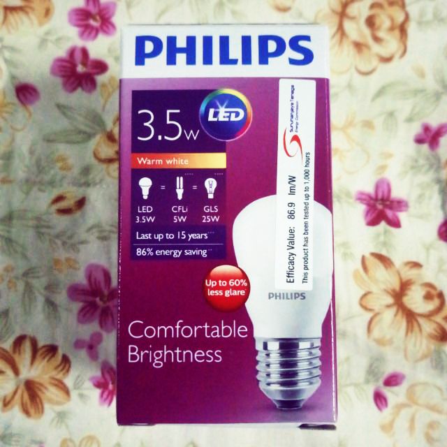 [LS] Philips 4W E27 220-240V 250 ลูเมน หลอดไฟ LED Warm White Mentol