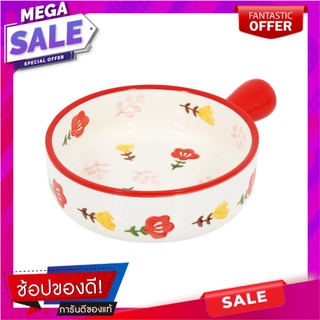 ชามมีด้าม PORCELAIN KECH 8.5 นิ้ว RED DAISY อุปกรณ์ใส่อาหาร PORCELAIN BOWL WITH HANDLE KECH 8.5IN RED DAISY