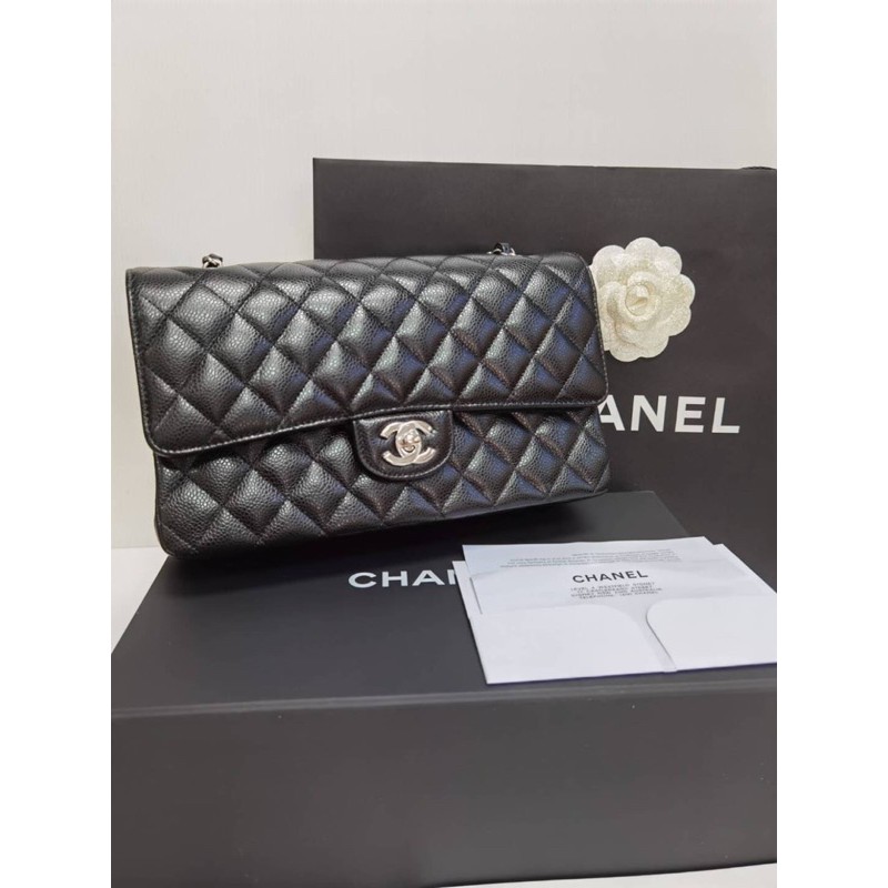 🇫🇷 Chanel​ classic​ 10​ Black​ caviar​ shw​ holo30​