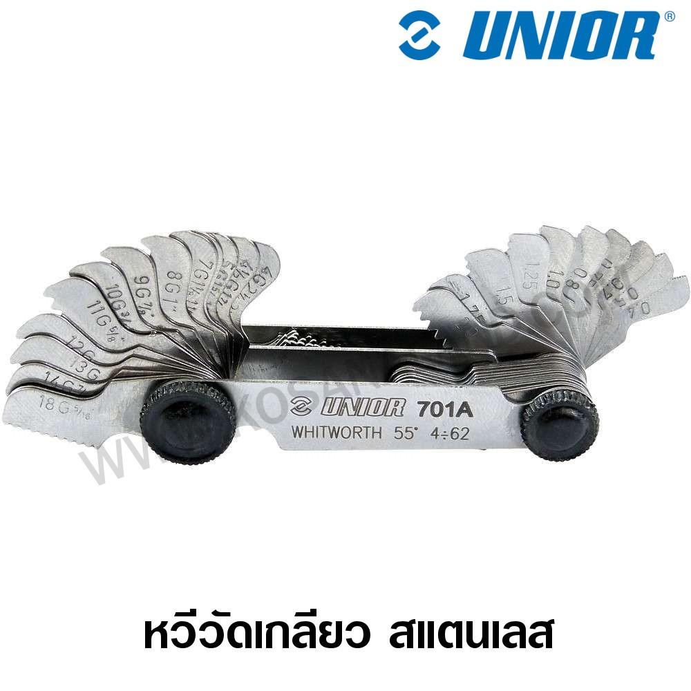 Unior หวีวัดเกลียว สแตนเลส ( นิ้ว + มิล ) รุ่น 701A ( Screw Pitch Gauges -  Whitworth / Metric ) | Shopee Thailand