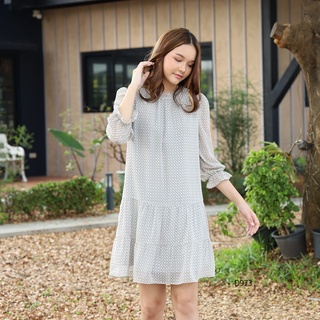 AMILA Dress AM-D973 ชิฟฟอนโพอีมี่ แขนสั้น IGPU22-2