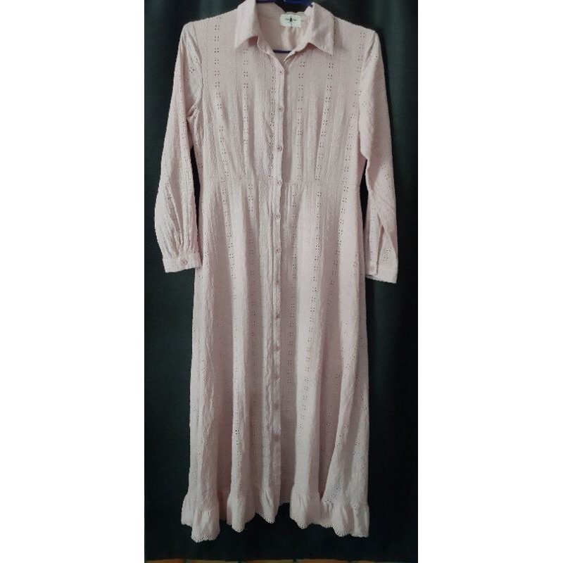 เดรสฉลุสีชมพู งาน hiso