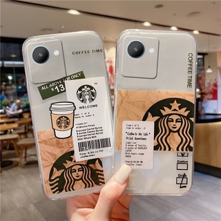 เคสโทรศัพท์ Fashion Casing Realme C30 C35 C31 C21Y C25Y 9i 9 Pro+ Free Fire GT NEO 3T 2 5G 4G Creative Label Starbucks Goddess Couples Handphone Case Silicagel Softcase Transparent Back Cover เคส