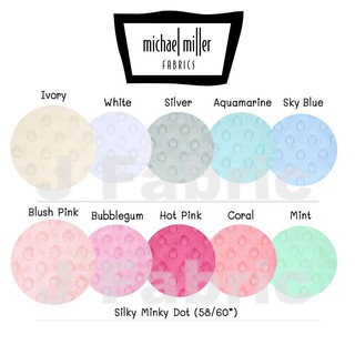 Jfabric ผ้าปลายไม้ มิ้งกี้ดอท Minky Dot Michael Miller นำเข้าจากอเมริกา ผ้าทำผ้าห่ม ผ้าDot ผ้านำเข้าอเมริกา ผ้าเม็ดดอท