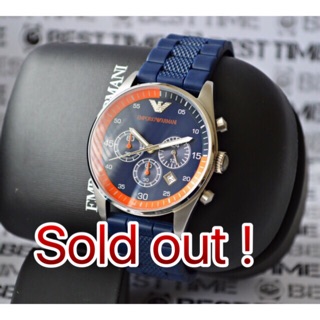 AR5864.  43. mm. หมด  Sports Mens Quartz Watch with Blue Dial Analogue Display and Blue Rubber Strap  เท่มาก