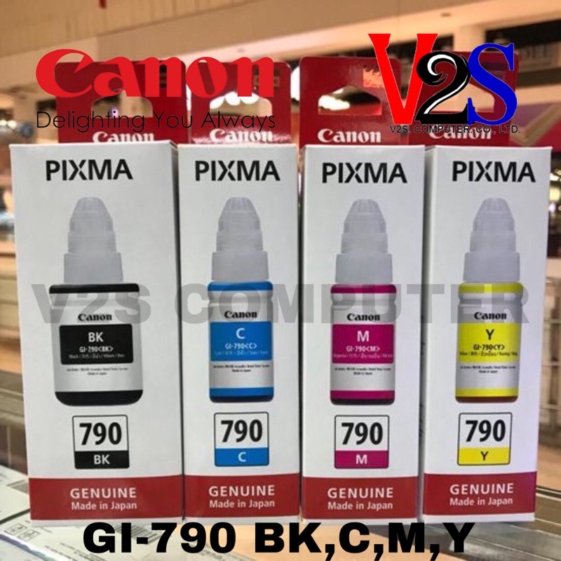 หมึกเติม Canon Ink GI-790 หมึกขวด 4 สี BK/C/M/Y ของแท้ 100%