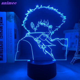 โคมไฟกลางคืน Led ลายการ์ตูนอนิเมะคาวบอย Bebop Spike Spiegel 3d สําหรับตกแต่งห้องนอน ของขวัญวันเกิด