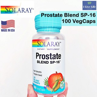 อาหารเสริม สูตรรวมสมุนไพร 8 ชนิด บำรุงต่อมลูกหมาก Prostate Blend SP-16 500mg 100 VegCaps - Solaray