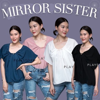 🔖MiRRoRSiSTER เสื้อตัวเก๋คอวี แต่งจับทวิสด้านหน้า