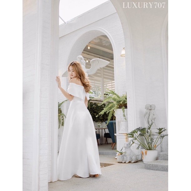 VO0263  สไตล์เจ้าสาวมินิมอล plus size ชุดไปงานแต่ง ชุดออกงาน เดรสเพื่อนเจ้าสาว [LUXURY707] ราคา ถูกที่สุด ดีลบีเคเค แกลเลอรีภาพที่ 8