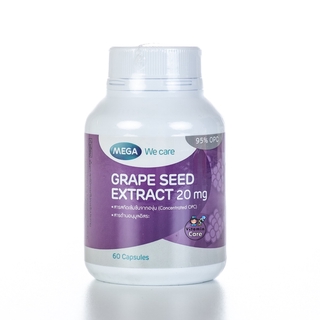 Exp.3/24 (60 แคปซูล) Mega We Care Grape Seed Extract 20mg สารสกัดจากเมล็ดองุ่น