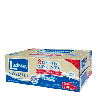 แลคตาซอย นมถั่วเหลือง ยูเอชที รสหวาน 200 มล. แพ็ค 36 กล่อง Lactasoy Soy Milk UHT Sweet 200 ml X36 Boxes