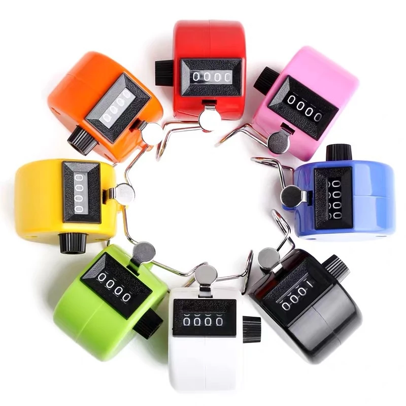 มือถือ Tally Counter 4 หลักจํานวน Mechanical คู่มือนับ Finger Clicker