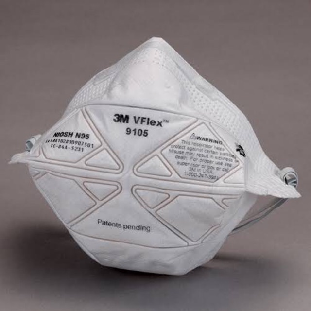 3เอ็ม 9105 Vflex™ หน้ากากป้องกันฝุ่น ละออง มาตรฐาน N95 3M Vflex™ Particulate Respirator, N95, 9105, 