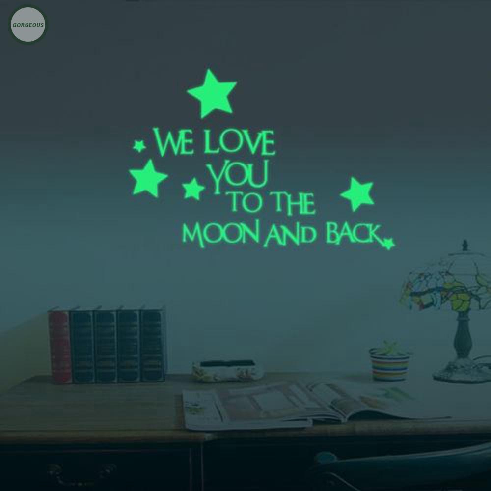Glow In The Dark Real Moon Stars Stickers Decals Ceiling Wall