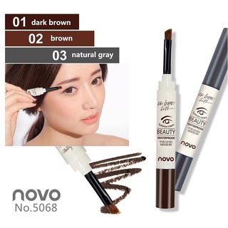 แท้ ฉลากไทย มี อ.ย.  NOVO EYE BROW JEL คิ้วเจลนูโว่ กันน้ำ กันเหงื่อ NOVO.5068