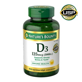 ร้านไทย พร้อมส่ง!!! Natures Bounty Vitamin D3 125 mcg, 400 Softgels   วิตามิน D3 จาก Natures Bounty นำเข้าจาก 🇺🇸